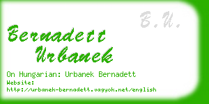 bernadett urbanek business card